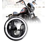 5-3/4 5.75 Inch Motorcycle Headlight Round with Halo Angel Eyes Turn Signal High/Low Beam Replacement for Davidson Iron 883 Dyna Sportster Softail Street Bob Super Wide Glide Low Rider Night