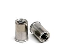 5-30Pcs M3- M12 Marine Grade 304 Stainless Steel Insert Rivet Nut Flat Head Small Countersunk Head Nutsert(Small head,40pcs M6)