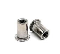5-30Pcs M3- M12 Marine Grade 304 Stainless Steel Insert Rivet Nut Flat Head Small Countersunk Head Nutsert(Flat head,20pcs M8)