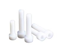 5-30pcs White Nylon Hexagon Hex Socket Head Screw M4 M8 Plastic Insulation Cup Knurled Bolt(50mm,M8-5pcs)