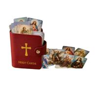 5.31" x 3.94" Holy Card Holder, Faux Leather Prayer Book with Snap