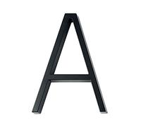 5" 3D Floating House Plaque Number 0-9 Letter ABC Sign Dash Slash Door Metal digital Modern Building Outdoor Address Name Plate Black Alloy Exterior, Screw Mounted, for Yard Street (Letter A)