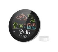 5.3inch Smart Multifunctional Home/Office Weather Station Color Digital Display Clock Outdoor and Indoor Temperature Tester(1)