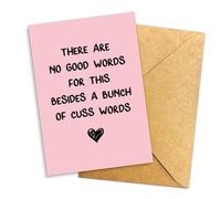 (5.3x8in) There Are No Good Words for This, Besides a Bunch of Cuss Words, Funny Cancer Support Greeting Card, Blank Inside with Envelope, Humorous Gift for Cancer Fighters and Survivors (WC14)
