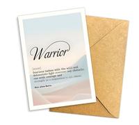 (5.3x8in) Warrior Motivational Greeting Card, Empowering Cancer Fighter Support Card, Blank Inside with Envelope, Inspirational Card for Cancer Survivors, Uplifting Gift for Tough Times (WC36)