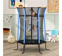 5.4FT Kids Trampoline With Enclosure Indoor Outdoor Blue HOMCOM Blue One Size