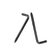 5-40pcs Black Plated L-Shaped Hook Screws for Ceiling | M2.4-M4.7 Carbon Steel Hangers(2.4x20mm 40pcs)