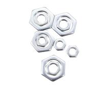 5-45pcs M6 M8 M10 M12 M14 M16 M18 Galvanized Iron Hexagon Thin Nut Fine Tooth Ultra-Thin Nuts Small Hexagonal Flat Nut(M6x1x2(45pcs))