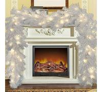 5.4m Giant Christmas Door Garland Kit with 70 LED Battery Lights Warm White 18FT (White(18FT))