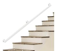 5.4m Modern ir Railing Kit - Adjuble 30-600cm White Galvanized Iron for Indoor/Outdoor Use, Industrial-SLE Wall-Mounted Support, Slish Safe Solut
