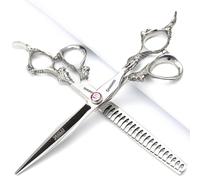 5.5/6/7/8 inch Professional Hair Cutting Set, Stainless Steel Hair Cutting Scissors for Home Salons, Professional for Hairdressers (7-Inch 2pc-A)