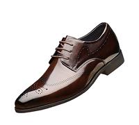 5.5 Formal Shoes for Men Clearance Men's Tuxedo Dress Shoe Business Shoes Patent Derby Shoes Lace Up Formal Derbys Oxfords Wedding Formal Dress Shoes 3_Brown