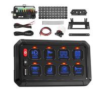 5.5 Inch 8 Gang Switch Panel, 12V 24V RGB Automatic Dimmable Switch Panel Universal Circuit Control Relay System Box Multifunction Toggle Switch for Car Truck RV Camper Van SUV UTV ATV (8 Gang)