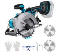 5.5 Inch Cordless Circular Saw for Makita 18V Battery, Power Wood Saw with Brushless Motor, 0-45° Cutting Bevel, Max Cutting Depth 1.9"(90°), 1.57"(45°), Idea for Wood, Plastic, Soft Metal