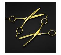 5.5 Inch Hair Cutting Scissors - Professional Barber Shears for Hairdressing & Pet Grooming - Design, den Double Tail Scissors (Set B)