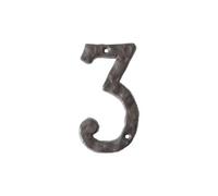 5.5 Inch House Numbers Heavy Duty Rustic Cast Iron Metal Home Address Number Hammered Appearance (3)