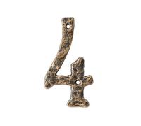 5.5 Inch House Numbers with Screws Modern Metal Door Number Bronze Cast Iron Address Numbers Sign, for Outside Mailbox Apartment Yard Room Post Street Hotel Outdoor Garden(4)