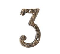 5.5 Inch House Numbers with Screws Modern Metal Door Number Bronze Cast Iron Address Numbers Sign, for Outside Mailbox Apartment Yard Room Post Street Hotel Outdoor Garden(3)