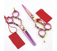 5.5 Inch Left-Handed Professional Stainless Steel Barber Scissors Set - Multifunctional Tools for Men, Women, and Hairdressers