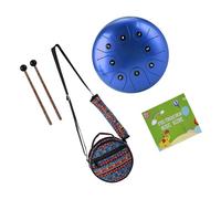 5.5 Inch Mini Steel Tongue Drum, Handpan Drum Percussion Instrument with Mallets Carry Bag for Meditation Yoga Zazen Musical Education (Blue)