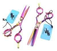 5.5 Inch Pink Professional Stainless Barber Scissors Set, Multifunctional Haircut Barber Shears Tools, Sharp and Precise, for Women, Men and Hairdressers