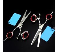 5.5 Inch Swivel Thumb Rotary Hair Cutting Shears - Professional Japan Steel Left-Hand Scissors for Hairdressers and Barbers