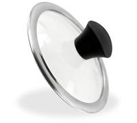 5.5 Inch Tempered Glass Lid with Black Bakelite Knob, Wide Edge