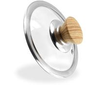 5.5 Inch Tempered Glass Lid with Brown Bakelite Knob, Wide Edge