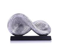 5.5‘’ Infinity Knot Sculpture - Abstract Decorative Object, Modern Infinity Loop Symbol for Home Decor, Knick Knacks for Shelves, Living Room Table, TV Stand, Geometric Coffee Table Statues(Silver)