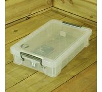 5.5 Litre A4 Transparent Plastic Storage Box with Lid - Heavy-Duty, Clip-Lock, Stackable Desk Tidy 350x190x120mm
