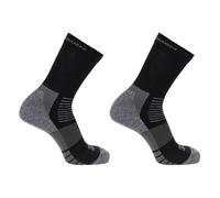(5.5 UK-7 UK, Black/Grey) Salomon Womens/Ladies Merino Wool Crew Socks (Pack of 2)
