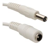 5.5 x 2.1mm DC Power Plug to Socket CCTV Extension Cable 1.5m WHITE