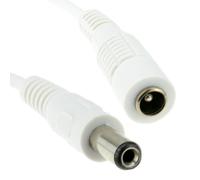 5.5 x 2.1mm DC Power Plug to Socket CCTV Extension Cable 5m WHITE