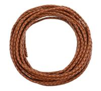 5.5 Yards Vintage Brown Leather Strips, 4mm Round Braided Leather Cord for Jewelry Making, Leathers Straps for Bracelet Necklace Beading DIY Crafts