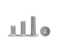 5-50p CM M2 M2.5 M3 M4 M5 M6 M8 304 Stainless Steel Hex Hexagon Socket Ultra Thin Super Low Flat Wafer Head Cap Screw Bolt(3mm,M3 (50PCS))