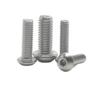 5-50p M2 M2.5 M3 M4 M5 M6 M8 304 A2 Round Stainless Steel or Black G10.9 Hex Socket screw Button Head Hex socket Bolt Screws(304 stainless,12mm,M3 50pcs)