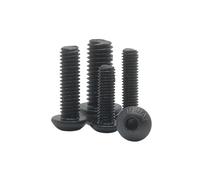 5-50p M2 M2.5 M3 M4 M5 M6 M8 304 A2 Round Stainless Steel or Black G10.9 Hex Socket screw Button Head socket Bolt Screws(G10.9 Carbon,40mm,M2.5 50pcs)