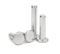 5/50pc M1.5 M2 M2.5 M3 M4 M5 M6 M8 GB109 304 Stainless Steel Flat Round Head Solid Rivet Self Plugging Knock-on Rivet Nail Bolts(10Pcs M6,50mm)