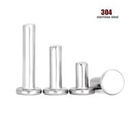 5/50pc M1.5 M2 M2.5 M3 M4 M5 M6 M8 GB109 304 Stainless Steel Flat Round Head Solid Rivet Self Plugging Knock-on Rivet Nail Bolts