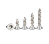5/50pc M2 M2.3 M2.6 M3 M3.5 M4 M5 M6 304 A2 Stainless Steel Six Lobe Flat Countersunk Head Security Self-tapping Wood Screw(45mm,5pcs M6)