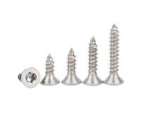 5/50pc M2 M2.3 M2.6 M3 M3.5 M4 M5 M6 304 A2 Stainless Steel Six Lobe Torx Flat Countersunk Head Security Self-tapping Wood Screw(55mm,5pcs M6)