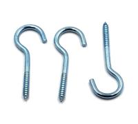 5-50pcs 1 2 3 4 5 6 8 10 12 14 Blue Zinc Light Hook Ring Question Mark Hooks Sheep Eye Hook Screws Self-tapping Screw Hooking(No.2 50pcs)
