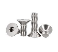 5-50pcs 304 Stainless Steel Hexagon Hex Socket Countersunk Flat Head Screw M1.6M2M2.5M3M4M5M6M8M10 Hex Bolt Thread Screws(65mm,M6 (10pcs))