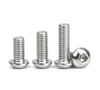 5-50pcs 304 Stainless Steel M2 M3 M4 M5 M6 M8 M10 Round Pan Head Hex Hexagon Socket Screw Mushroom Button Head Bolts DIN7380(5mm,M8 (10pcs))