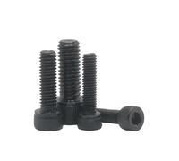 5-50pcs DIN912 M1.6 M2 M2.5 M3 M4 M5 M6 M8 304 A2 Stainless Steel Grade 12.9 Black Hexagon Hex Socket Head Cap Allen Bolt Screw(12.9 Class steel,4mm,M2.5 50pcs)