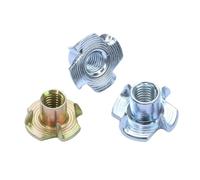 5-50pcs Four Claws Nuts M4 M5 M6 M8 M10 Zinc Plated Stainless Steel Speaker T-nut Blind Pronged Insert Tee Nut Inserts