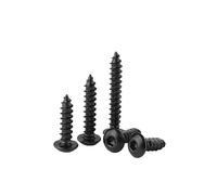 5-50pcs Grade 8. Nickel Plated Black Carbon Steel Button Round Head Hexagon Socket Self Tapping Wood Screws M3 .5 M4 M5 M6(Black/30mm,M3-50pcs)