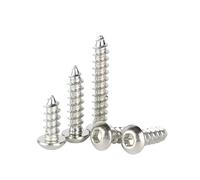 5-50pcs Grade 8. Nickel Plated Black Carbon Steel Button Round Head Hexagon Socket Self Tapping Wood Screws M3 .5 M4 M5 M6(Nickel Plated/30mm,M6-5pcs)