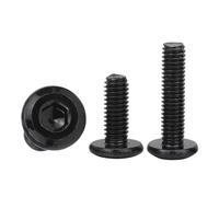 5-50pcs Hex Socket Large Flat Head Screw M2 M3 M4 M5 M6 Stainless Steel Black Furniture Rivet Screws Connector Bolt(14mm,M6(head 12.5mm) 5pcs)