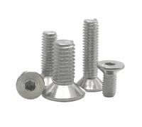 5-50pcs Key M2-M8 Stainless Steel 304 Or Black Hex Socket screw Flat Countersunk Head Screws(304 stainless steel,8MM_M5 10PCS)